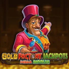 Gold Factory Jackpots Mega Moolah logo by Aurum Signature Studios Mad Casino