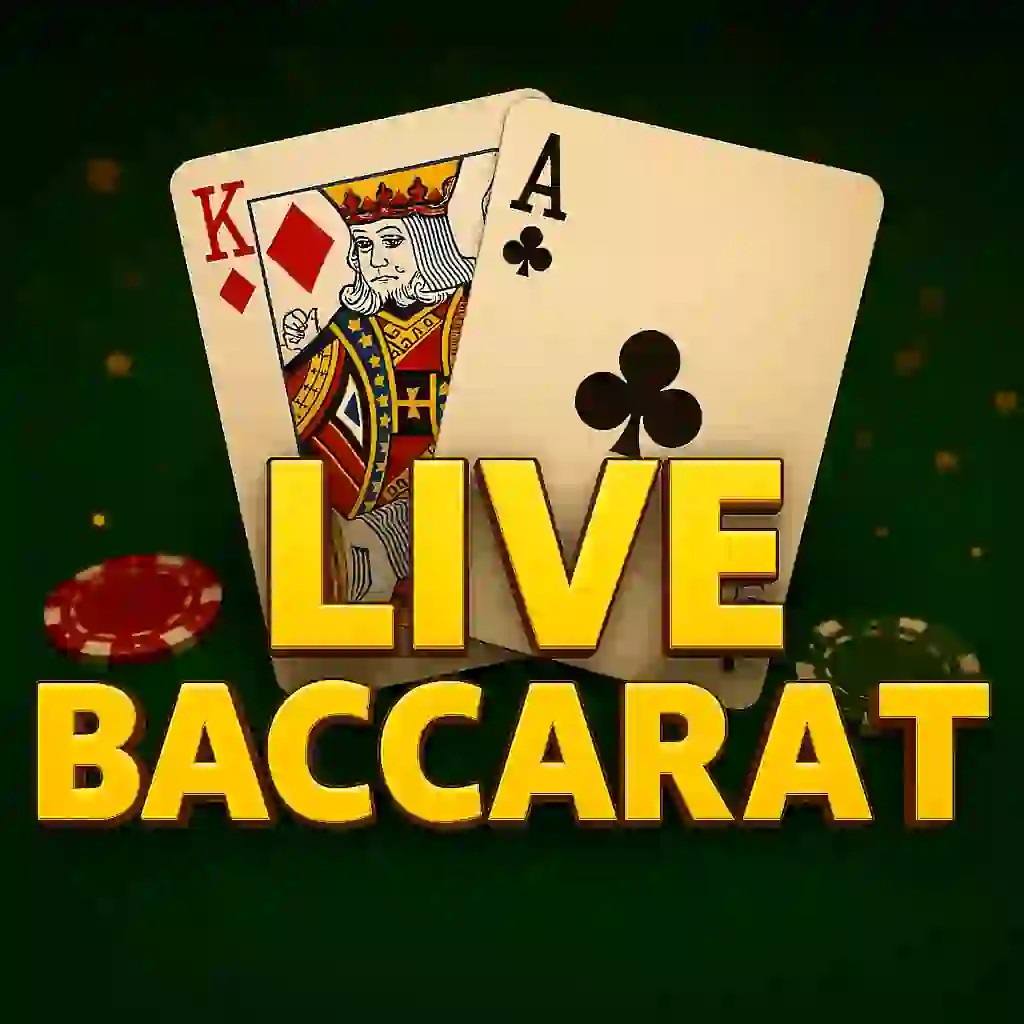Live Baccarat slot logo by Evolution at Mad Casino
