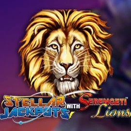 Logo of Stellar Jackpots with Serengeti Lions from Lightning Box Game at Mad Casino