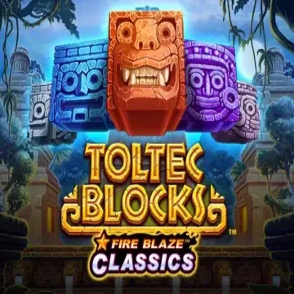 Fire Blaze: Toltec Blocks slot logo by Rarestone Gaming at Mad CasinoFire Blaze: Toltec Blocks